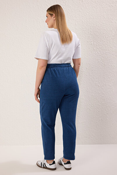 Trendyol Curve Navy Blue Elastic Waist Knitted Pants Tbbss25Ar00022