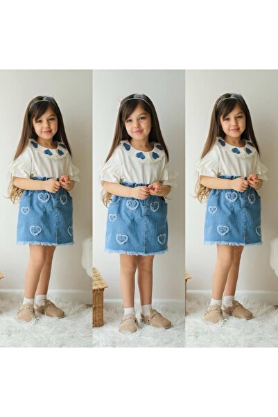 KOKOŞ BEBEK Комплект з спідницею з серцевим візерунком | Вік 3-10 років