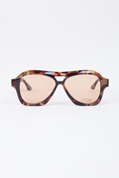 Kapin Veila Kemik Tasarım Güneş Gözlüğü Leopar Çerçeve - Nude Cam