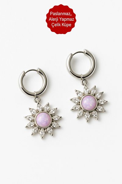 MakeWell Stainless Tarnish Free Heart Bow Crescent Sun Butterfly Pole Star Designed Anti Allergic Steel Earrings
