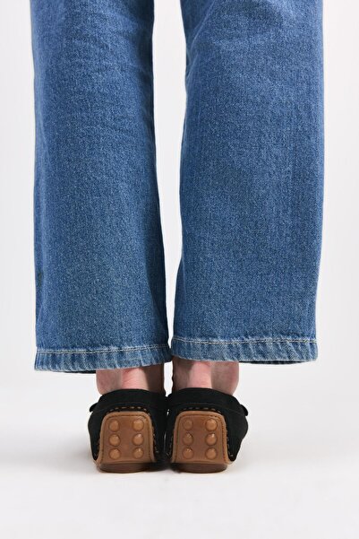 Yaya by Hotiç Dámsky semišový čierny klasický mokasín