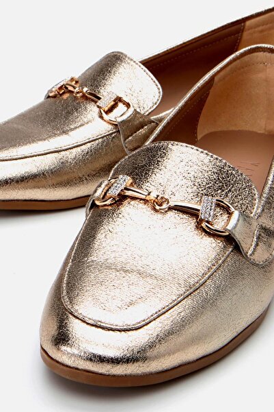 Yaya by Hotiç Gold Kadın Loafer Ayakkabı 01AYY307890A540