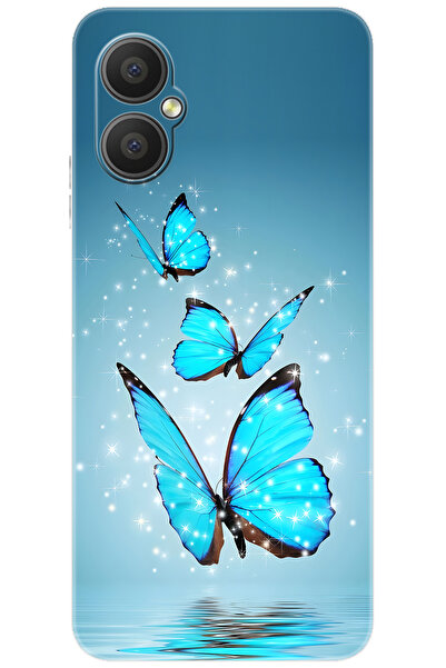 omix X3 (X2028) Uyumlu Kılıf Desen Baskılı Silikon Mavi Kelebek STK:710 CP-7e...