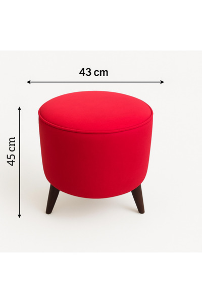 A5 HOME Yuvarlak Puf Uzanma Koltuğu Makyaj Koltuğu Kırmızı