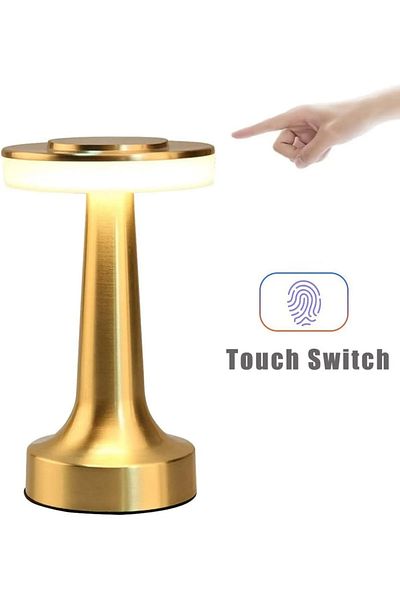 COOYA Portable LED Table Lamp with Touch Sensor,3-Levels Brightness,Rechargeable Battery,for Home,Gold