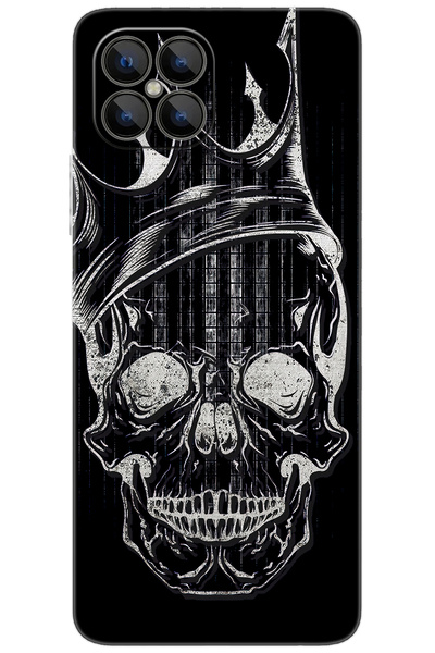 omix X600 Uyumlu Kılıf Desen Baskılı Silikon Kuru Kafa STK:582 CP-jKColM3