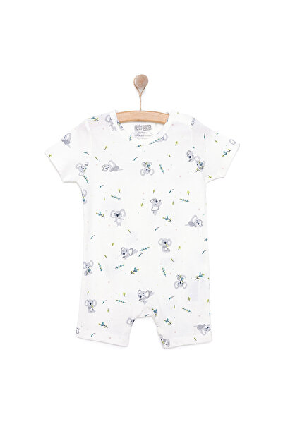 ebebek Hello Baby HelloBaby Yenidoğan Erkek Bebek Kısa Tulum Reçme Ekru