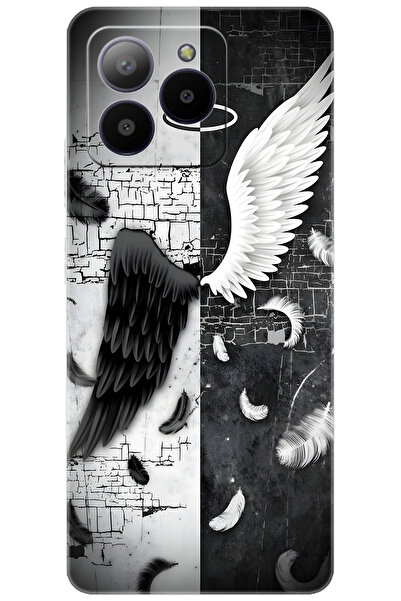 omix X7 Uyumlu Kılıf Desen Baskılı Silikon Melek ve Şeytan STK:715 CP-QR6FjJY