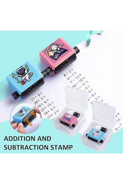 STOREMAX Math Operation Roller Teaching Stamp, Roller Division Teaching Stamp, Math Blue