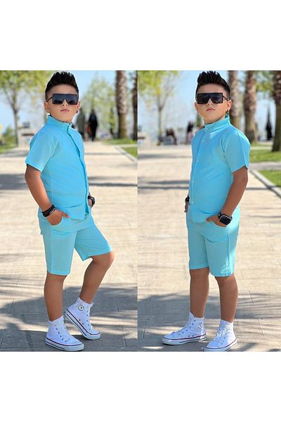 KOKOŞ BEBEK Costum pentru bărbați cu pantaloni scurți de in (1 MĂRIME MARE POATE ALEGE)
