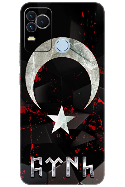 omix X400 Uyumlu Kılıf Desen Baskılı Silikon Ay Yıldız ve Göktürkçe Türk STK:...