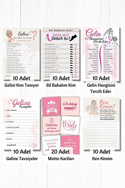 Metranya Bekarlığa Veda Partisi Kart Seti, 70 Adet Oyun Kartı Bride To Be Sor...