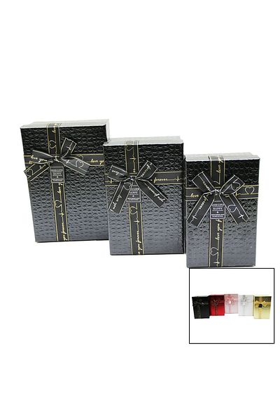 STOREMAX Bystoreby 3-Piece Rectangular Leather Patterned Gift Box Newdesing 646268
