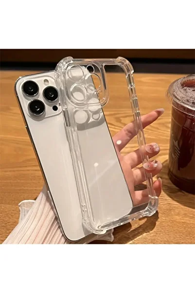 STOREMAX Htpshopmx iPhone 15 Pro Max Compatible Anti Shock Shock Absorbing 15 Pro Max (6.7') Transparent Silicone Tpu Clea