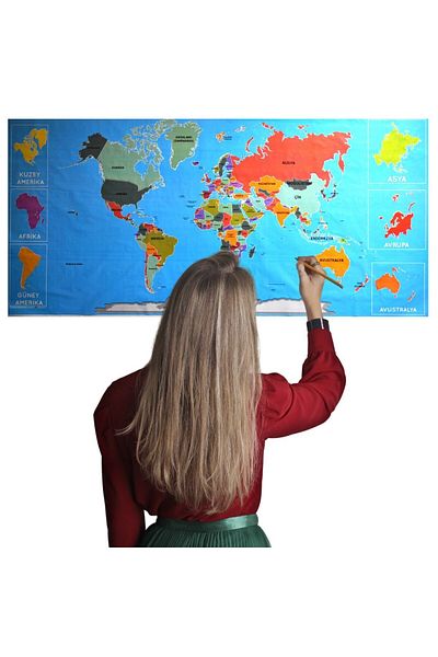 STOREMAX Sellbuystore Colorful World Map Wall Sticker That Does Not Require Magnetic Adhesive 118 C