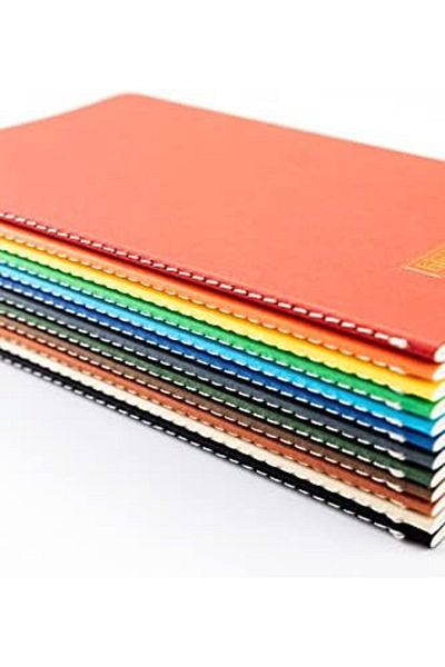 STOREMAX Sellbuystore Notes 13X21 cm Thread Stitched Notebook with Cardboard Cover, 24 Sheets, Plain, Brown 105