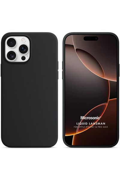 STOREMAX Buystoremx حافظة لهاتف iPhone 16 Pro Max مصنوعة من السيليكون باللون الأسود [متوافقة مع هاتف iPhone 16 Pro Max