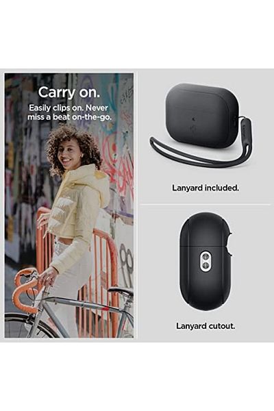 STOREMAX Sellbuystore AirPods Pro (2Nd Generation) Case Silicone Fit Black + Strap (Strap Lanyard) Black - Acs05479