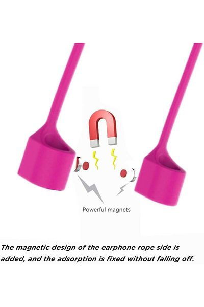 STOREMAX Sellbuystore Neck Strap Rope Holder Silicone Rope Basic Dark Pink for AirPods 1 2 AirPods 3 AirPods Pro