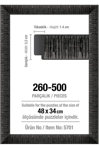 STOREMAX Bystoreby Puzzle 500 Pieces Black 48 X 34 Cm, 30 Mm, Puzzle Frame Newdesing 646268