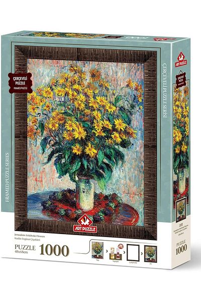 STOREMAX Bystoreby Puzzle Jerusalem Artichoke Flowers by Claude Monet 1000 Piece Framed Puzzle Newdesing 6