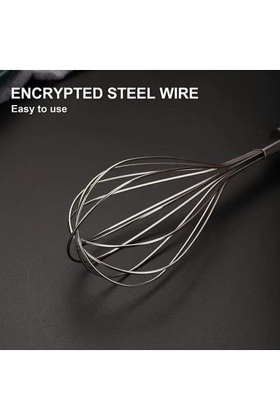 STOREMAX Mrttnca Home Wooden Handle Stainless Steel Whisk, Beater for Eggs, Buttermilk and Pastry