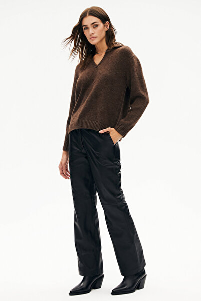 W Collection BLACK LEATHER PANT