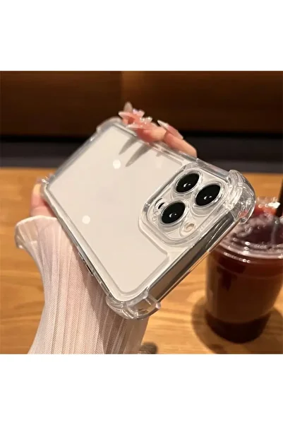 STOREMAX Htpshopmx iPhone 15 Pro Max Compatible Anti Shock Shock Absorbing 15 Pro Max (6.7') Transparent Silicone Tpu Clea
