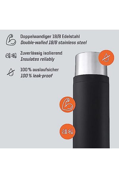 STOREMAX Jvnnastore Sculptor Stainless Steel Vacuum Thermos Black 0.75L 646268