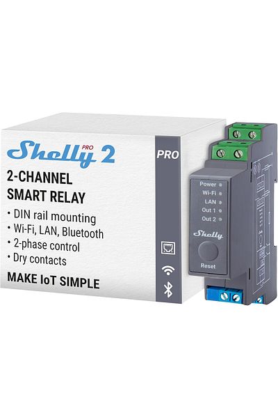 STOREMAX Bystoreby Pro 2 - Wi-Fi, Lan and Bluetooth 2 Channel Smart Relay Switch, Home Automation, Alexa