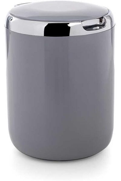 STOREMAX Bystoreby Pacific Plastic Trash Can with Lid 3 Lt, Gray Newdesing 646268