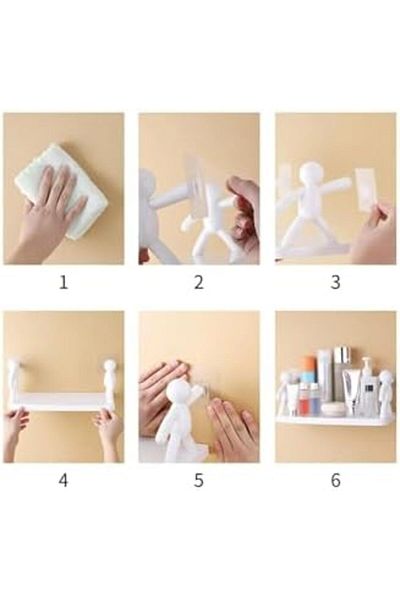 MCreative 2-Pack Bathroom Kitchen Organizer, Shampoo Cosmetic Seasoning Jar Organizer, Adhesive Shelf Garbage Man