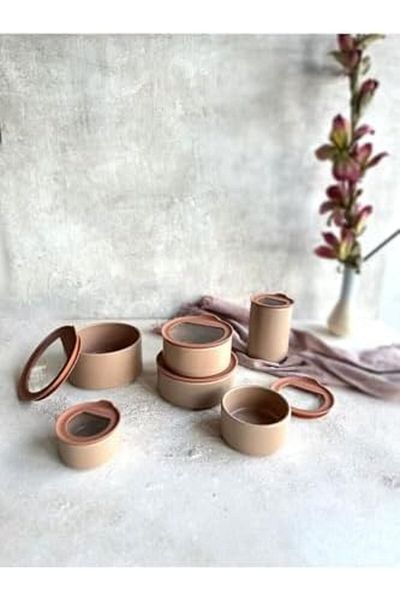STOREMAX Bystoreby Fi̇ka One Ceramic Storage Container Pink 700 ml D-Neone070-03 Newdesing 646268