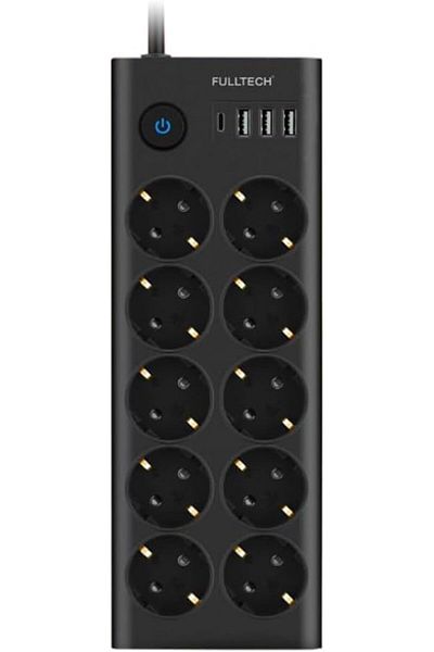 STOREMAX Ysstorex Current Protected 10-Socket Socket with Port Input, 3 Usb, 1 Type-C Input, Heat Resistant, Ftr-1