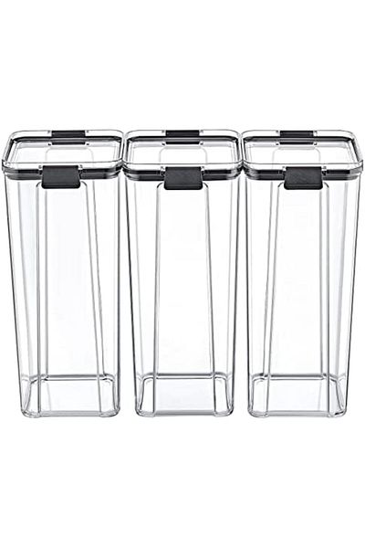 STOREMAX Sellbuystore Acrylic Locked Square Storage Container 1800ml 3 Pieces, 1800ml 3-Piece Locked Storage Container 1