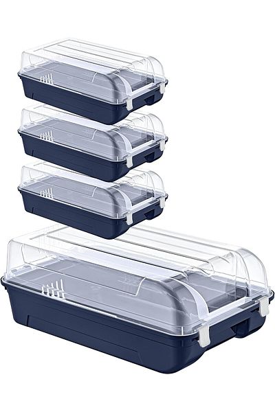 STOREMAX Ntwork Set of 4 Men's Navy Blue Shoe Box Art 1087243