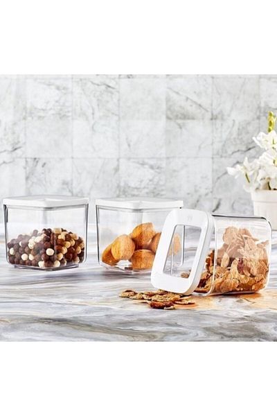 STOREMAX Bystoreby Ahmet Vacuum Storage Container Set of 3 700 Ml, Transparent Newdesing 646268