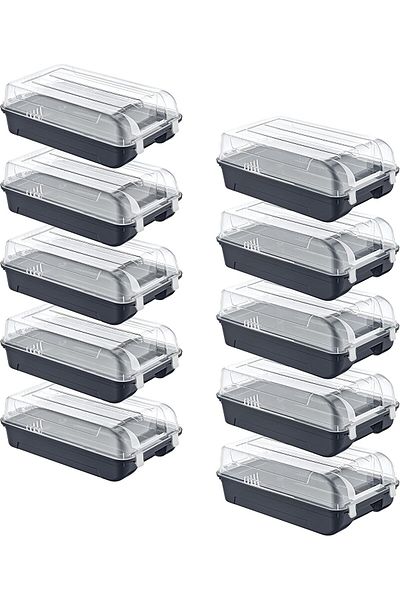 STOREMAX Sellbuystore Set of 10 5 Women & 5 Men Anthracite Shoe Box 1053513