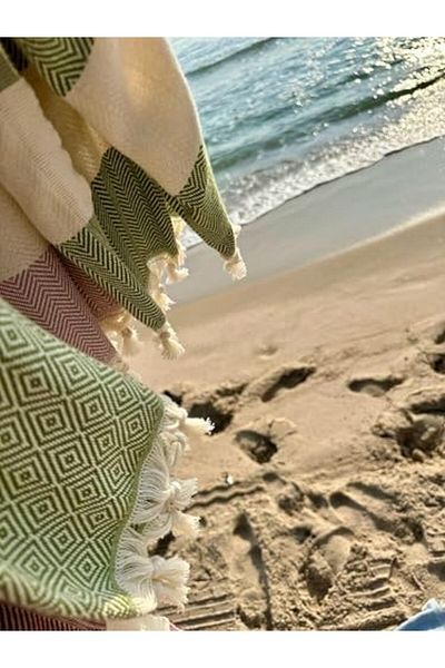 STOREMAX Lvnmblya 100X180 cm Beach Towel, Bath Towel, Multi-Purpose Peshtemal, Sea Towel, 100% Organic