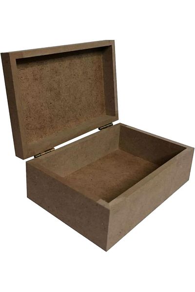 STOREMAX Bystoreby Paintable Rectangular Six Flat Box Raw Mdf as Lid Hinged Storage Box