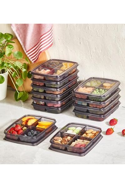 STOREMAX Bystoreby 1 Piece 4 Compartment Meat and Vegetable Storage Container - Frozen Pulses Icebox Ice