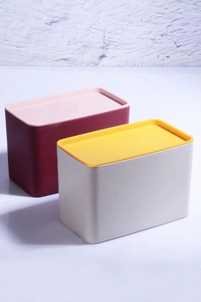 STOREMAX Bystoreby 2 Pieces Rectangular 2 Liter Stackable Storage Container with Lid Newdesing 646