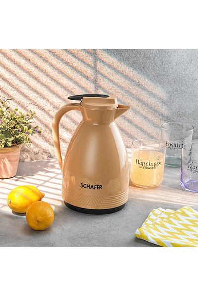 STOREMAX Ntwork Kitchenhouse 1 L Glass Thermos-Yellow Art 1087243