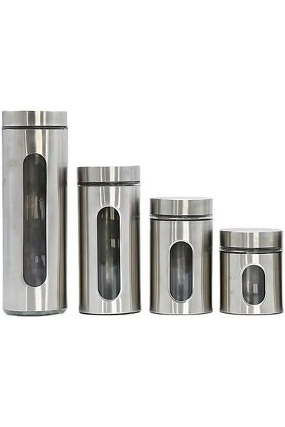 STOREMAX Home Set of 2 Adjustable Metal Body Glass Salt and Pepper Shakers - Stylish and Durable