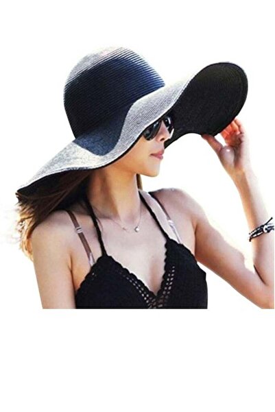 Generic DUNISO Beach Hats For Women Big Straw Wide Brim Summer Hat Floppy Foldable Roll Up Cap Sun Hat UPF 5