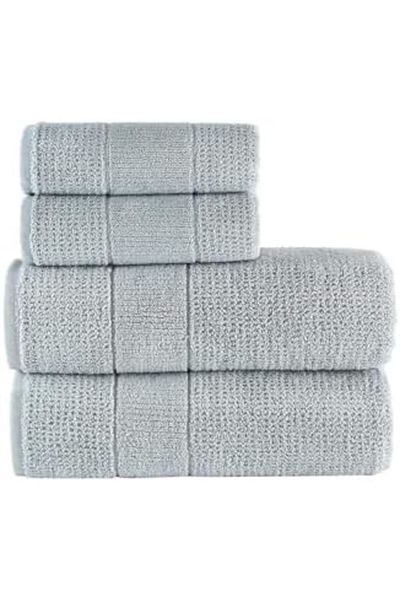 STOREMAX Network Textile Royal |   50X90-70X140 cm 4-Piece Bath Towel Set, 100% Cotton Towel Set Gray Art 10