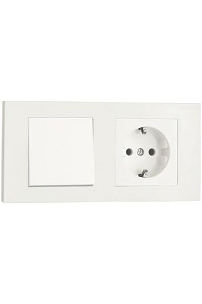 STOREMAX Svticaret Grano White Set of 2 Switch and Grounded Socket Set Mhm 1053513