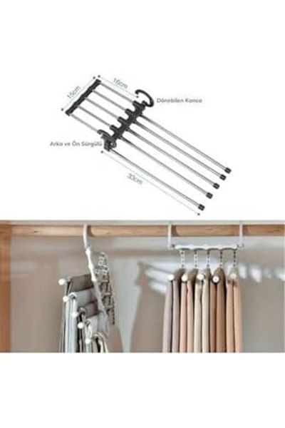 STOREMAX Mrttnca Movable Inside Closet Pants Tie Shawl Hanger System Organizer Layered Hanger Org