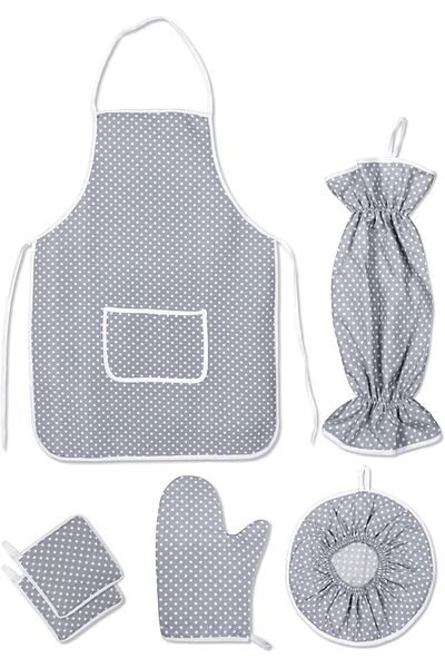 STOREMAX 6 Piece Kitchen Set & Kitchen Apron, Oven Mitt, 2-Piece Pot Holder, Organizer Bag Holder,