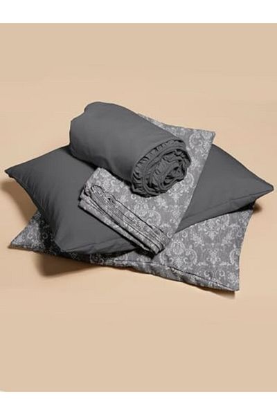 STOREMAX Sellbuystore Single Duvet Cover Set with Elastic Sheet - Anthracite 1053513